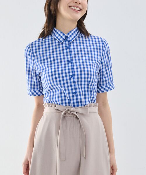 NARACAMICIE / ナラカミーチェ シャツ・ブラウス | 【NARACAMICIE】ギンガムチェック半袖シャツ | 詳細2