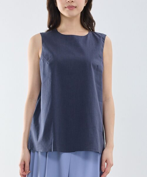 NARACAMICIE / ナラカミーチェ シャツ・ブラウス | 【NARACAMICIE】ポリ麻ノースリーブ | 詳細1