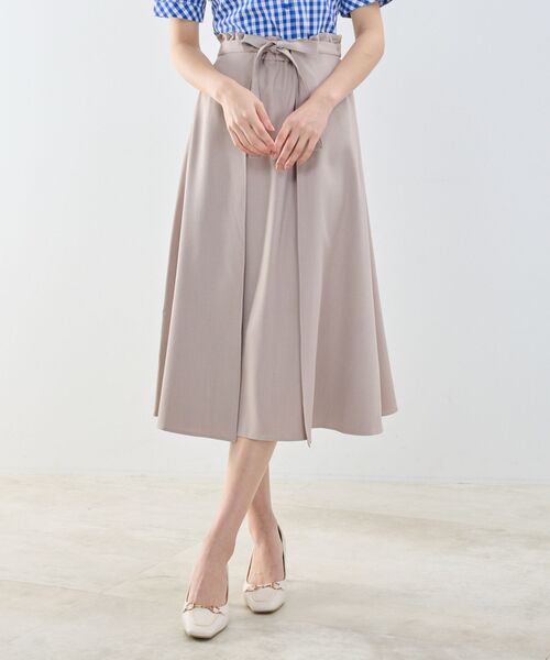 NARACAMICIE / ナラカミーチェ ミニ・ひざ丈スカート | 【NARACAMICIE】リボンラップフレアスカート(ベージュ)