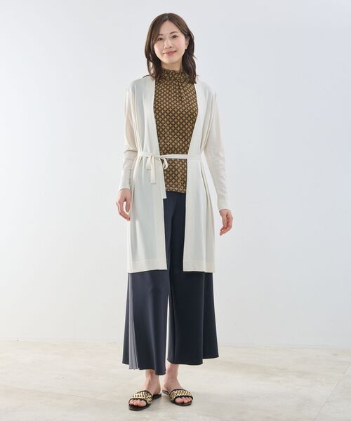 NARACAMICIE / ナラカミーチェ ニット・セーター | 【NARACAMICIE】布帛ドッキングロングカーディガン | 詳細14