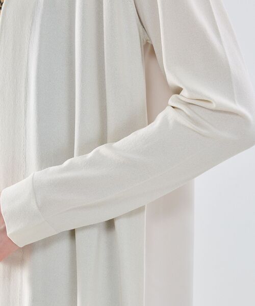 NARACAMICIE / ナラカミーチェ ニット・セーター | 【NARACAMICIE】布帛ドッキングロングカーディガン | 詳細9
