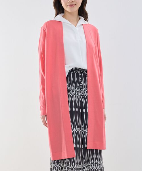 NARACAMICIE / ナラカミーチェ ニット・セーター | 【NARACAMICIE】布帛ドッキングロングカーディガン（オレンジ）