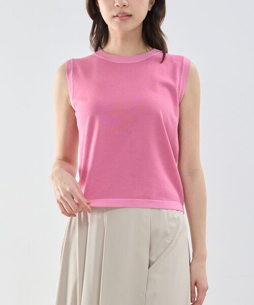 NARACAMICIE / ナラカミーチェ ニット・セーター | 【NARACAMICIE】調温ニットノースリプルオーバー(ピンク)