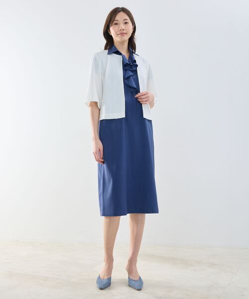 NARACAMICIE / ナラカミーチェ テーラードジャケット | 【NARACAMICIE】シュリンクジャガード六分袖ジャケット | 詳細10