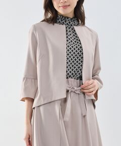 NARACAMICIE / ナラカミーチェ ノーカラージャケット | 【NARACAMICIE】袖フリルノーカラージャケット