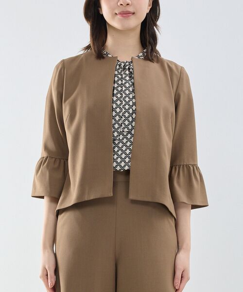 NARACAMICIE / ナラカミーチェ ノーカラージャケット | 【NARACAMICIE】袖フリルノーカラージャケット | 詳細6