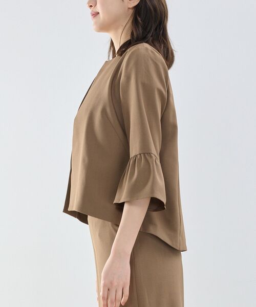 NARACAMICIE / ナラカミーチェ ノーカラージャケット | 【NARACAMICIE】袖フリルノーカラージャケット | 詳細7