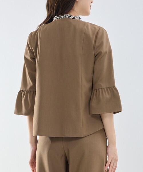 NARACAMICIE / ナラカミーチェ ノーカラージャケット | 【NARACAMICIE】袖フリルノーカラージャケット | 詳細8