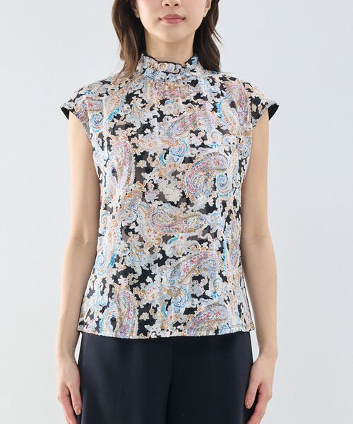 NARACAMICIE / ナラカミーチェ カットソー | 【NARACAMICIE】ペイズリージャガードコンビハイネックトップス | 詳細3