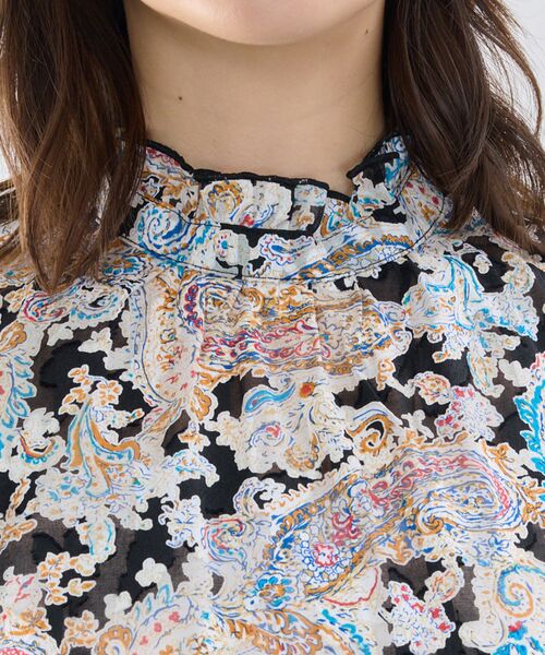 NARACAMICIE / ナラカミーチェ カットソー | 【NARACAMICIE】ペイズリージャガードコンビハイネックトップス | 詳細6