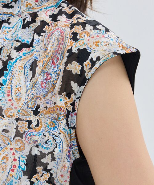 NARACAMICIE / ナラカミーチェ カットソー | 【NARACAMICIE】ペイズリージャガードコンビハイネックトップス | 詳細8