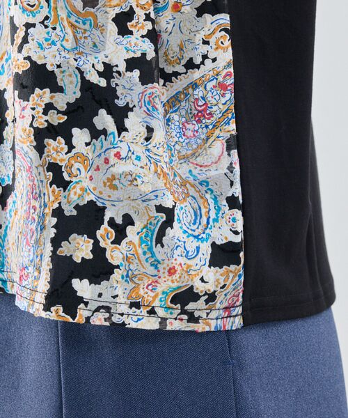 NARACAMICIE / ナラカミーチェ カットソー | 【NARACAMICIE】ペイズリージャガードコンビリボントップス | 詳細10