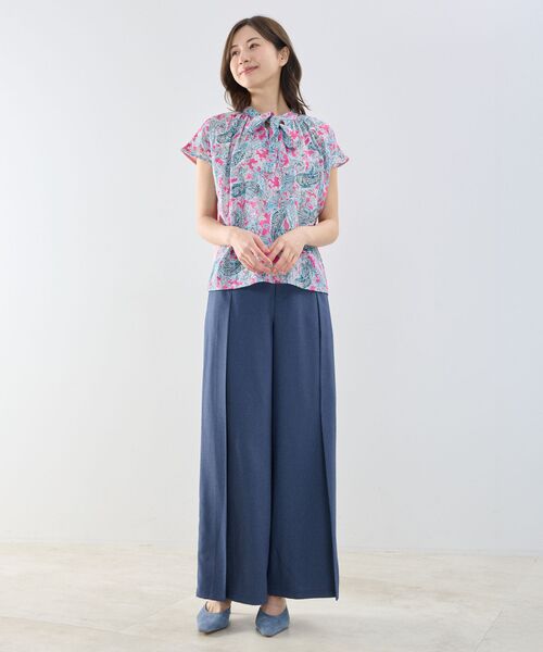 NARACAMICIE / ナラカミーチェ カットソー | 【NARACAMICIE】ペイズリージャガードコンビリボントップス | 詳細12