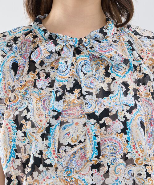 NARACAMICIE / ナラカミーチェ カットソー | 【NARACAMICIE】ペイズリージャガードコンビリボントップス | 詳細6