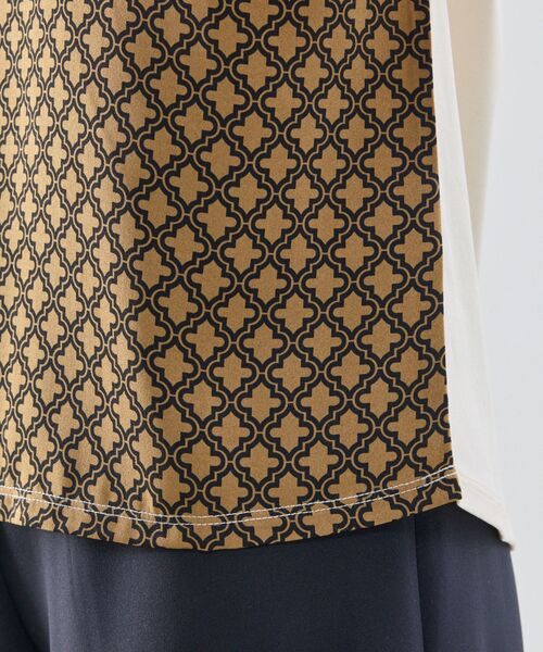 NARACAMICIE / ナラカミーチェ カットソー | 【NARACAMICIE】モロッカンプリントコンビハイネックトップス | 詳細10