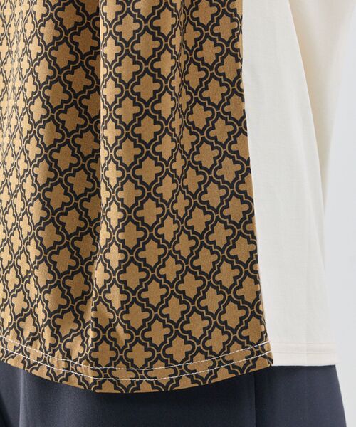 NARACAMICIE / ナラカミーチェ カットソー | 【NARACAMICIE】モロッカンプリントコンビリボントップス | 詳細10