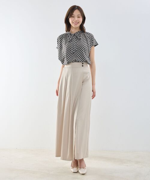 NARACAMICIE / ナラカミーチェ カットソー | 【NARACAMICIE】モロッカンプリントコンビリボントップス | 詳細11