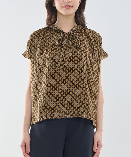 NARACAMICIE / ナラカミーチェ カットソー | 【NARACAMICIE】モロッカンプリントコンビリボントップス | 詳細4