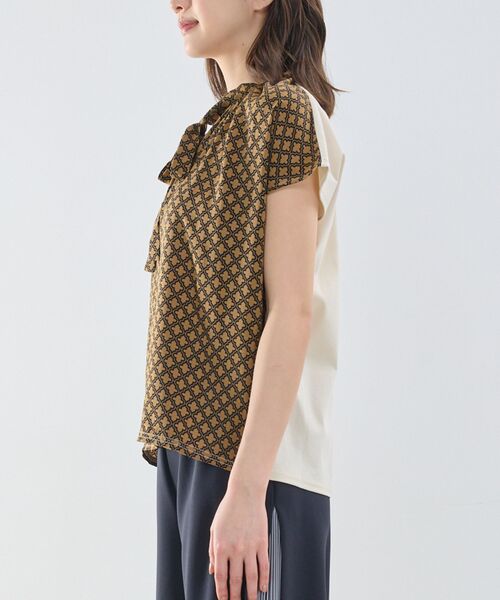 NARACAMICIE / ナラカミーチェ カットソー | 【NARACAMICIE】モロッカンプリントコンビリボントップス | 詳細5