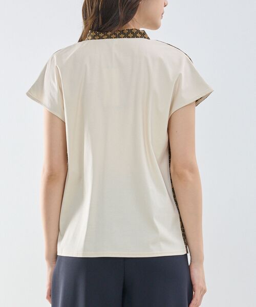 NARACAMICIE / ナラカミーチェ カットソー | 【NARACAMICIE】モロッカンプリントコンビリボントップス | 詳細6