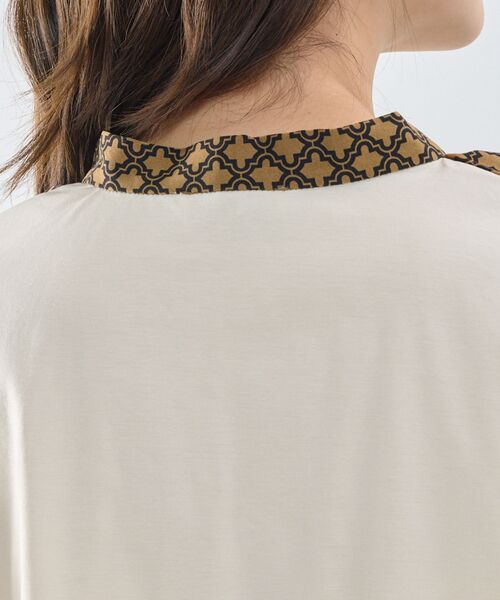 NARACAMICIE / ナラカミーチェ カットソー | 【NARACAMICIE】モロッカンプリントコンビリボントップス | 詳細8