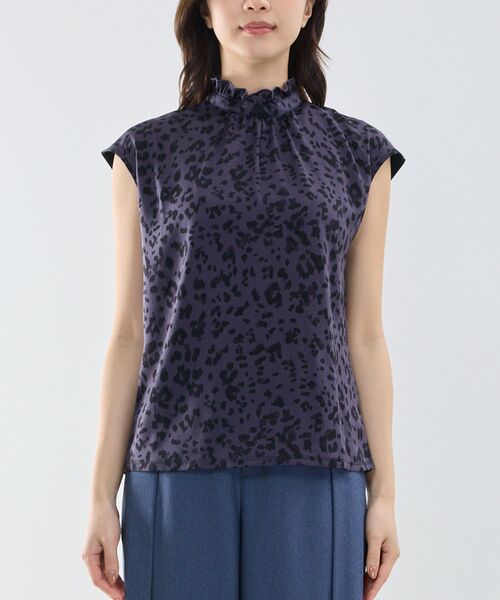NARACAMICIE / ナラカミーチェ カットソー | 【NARACAMICIE】アニマルプリントコンビハイネックトップス | 詳細3