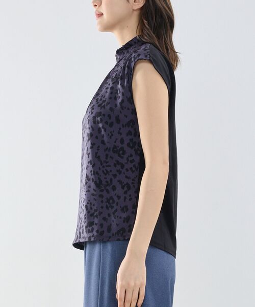 NARACAMICIE / ナラカミーチェ カットソー | 【NARACAMICIE】アニマルプリントコンビハイネックトップス | 詳細4