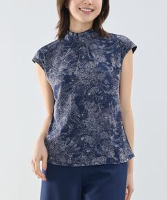 NARACAMICIE / ナラカミーチェ カットソー | 【NARACAMICIE】ラインフラワープリントコンビハイネックトップス