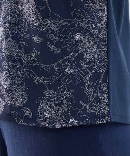 NARACAMICIE / ナラカミーチェ カットソー | 【NARACAMICIE】ラインフラワープリントコンビハイネックトップス | 詳細10