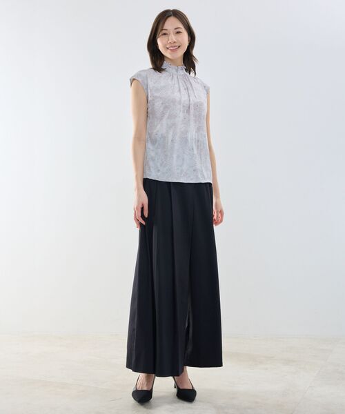 NARACAMICIE / ナラカミーチェ カットソー | 【NARACAMICIE】ラインフラワープリントコンビハイネックトップス | 詳細14