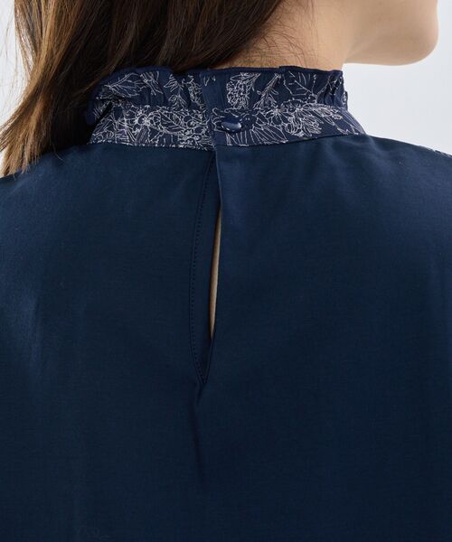 NARACAMICIE / ナラカミーチェ カットソー | 【NARACAMICIE】ラインフラワープリントコンビハイネックトップス | 詳細8