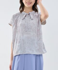 NARACAMICIE / ナラカミーチェ カットソー | 【NARACAMICIE】ラインフラワープリントコンビリボントップス