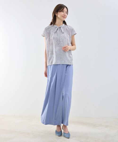 NARACAMICIE / ナラカミーチェ カットソー | 【NARACAMICIE】ラインフラワープリントコンビリボントップス | 詳細15