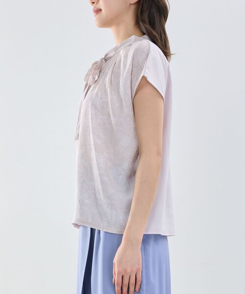 NARACAMICIE / ナラカミーチェ カットソー | 【NARACAMICIE】ラインフラワープリントコンビリボントップス | 詳細5