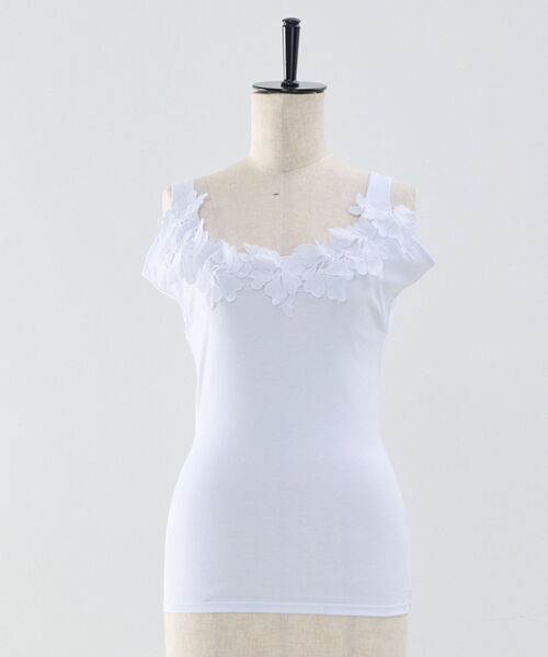 NARACAMICIE / ナラカミーチェ カットソー | 【NARACAMICIE】フレスコレースタンク(ホワイト)