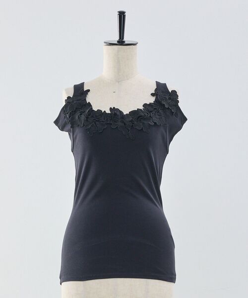 NARACAMICIE / ナラカミーチェ カットソー | 【NARACAMICIE】フレスコレースタンク(ブラック)