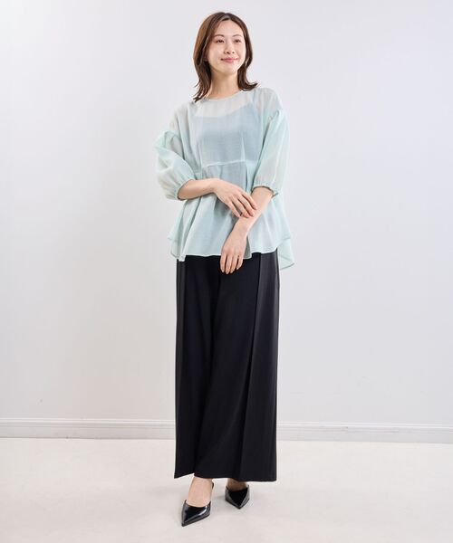 NARACAMICIE / ナラカミーチェ シャツ・ブラウス | 【NARACAMICIE】クレープ七分袖プルオーバー | 詳細14