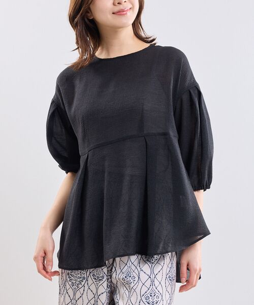 NARACAMICIE / ナラカミーチェ シャツ・ブラウス | 【NARACAMICIE】クレープ七分袖プルオーバー | 詳細2