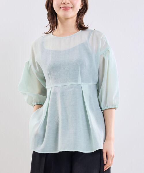 NARACAMICIE / ナラカミーチェ シャツ・ブラウス | 【NARACAMICIE】クレープ七分袖プルオーバー | 詳細3