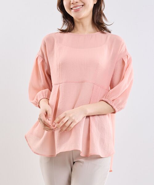 NARACAMICIE / ナラカミーチェ シャツ・ブラウス | 【NARACAMICIE】クレープ七分袖プルオーバー | 詳細4