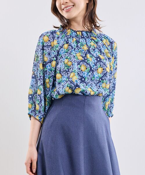 NARACAMICIE / ナラカミーチェ シャツ・ブラウス | 【NARACAMICIE】レモン柄七分袖プルオーバー | 詳細2