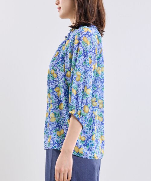 NARACAMICIE / ナラカミーチェ シャツ・ブラウス | 【NARACAMICIE】レモン柄七分袖プルオーバー | 詳細4