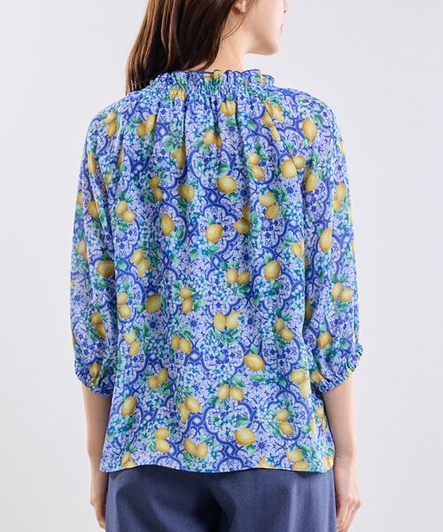 NARACAMICIE / ナラカミーチェ シャツ・ブラウス | 【NARACAMICIE】レモン柄七分袖プルオーバー | 詳細5