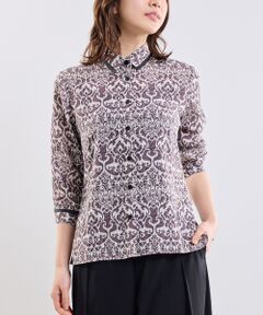 NARACAMICIE / ナラカミーチェ シャツ・ブラウス | 【NARACAMICIE】ハンドブロック風プリント七分袖シャツ