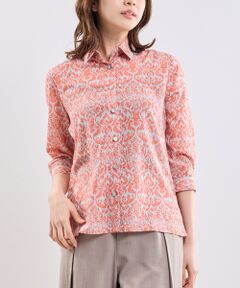 NARACAMICIE / ナラカミーチェ シャツ・ブラウス | 【NARACAMICIE】ハンドブロック風プリント七分袖シャツ