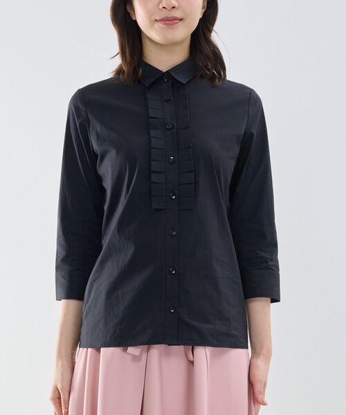 NARACAMICIE / ナラカミーチェ シャツ・ブラウス | 【NARACAMICIE】フロントフリル七分袖シャツ | 詳細1