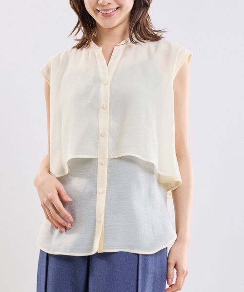 NARACAMICIE / ナラカミーチェ シャツ・ブラウス | 【NARACAMICIE】クレープ半袖ブラウス（ホワイト）