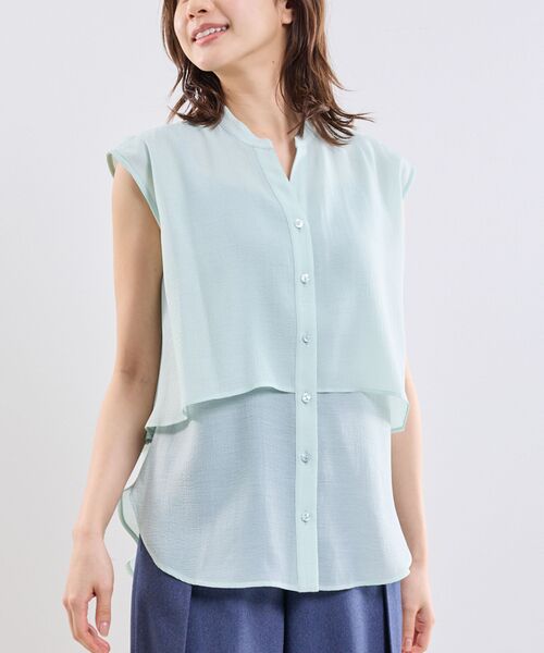 NARACAMICIE / ナラカミーチェ シャツ・ブラウス | 【NARACAMICIE】クレープ半袖ブラウス（グリーン）