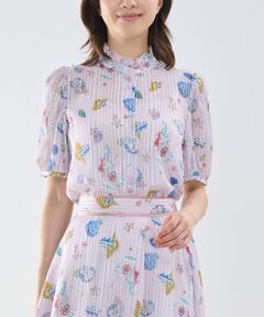 NARACAMICIE / ナラカミーチェ シャツ・ブラウス | 【NARACAMICIE】GENIUS SEA柄フリル半袖ブラウス