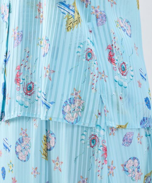 NARACAMICIE / ナラカミーチェ シャツ・ブラウス | 【NARACAMICIE】GENIUS SEA柄フリル半袖ブラウス | 詳細13